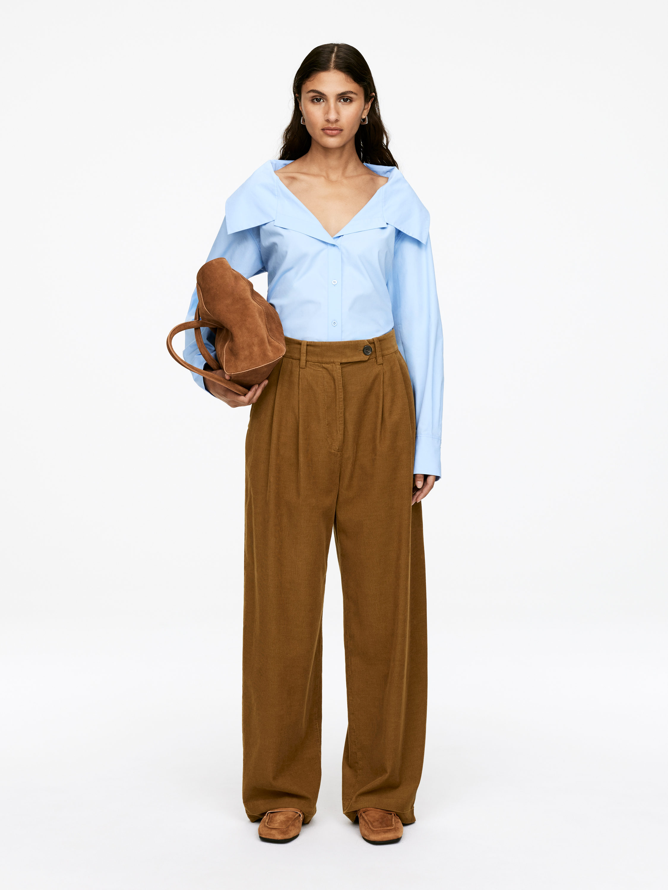 High-Waist Corduroy Trousers – Brown – Women – Arket Gb