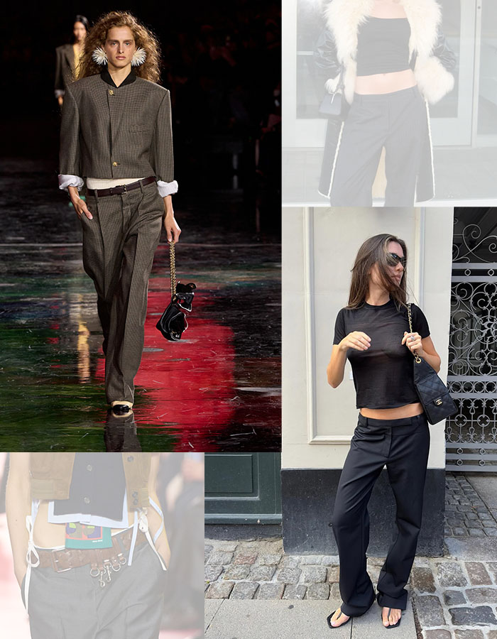 Women in low-slung pants