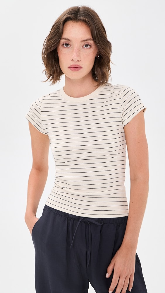 Nando Stripe Slim Fit Tee - Natural/midnight Stripe