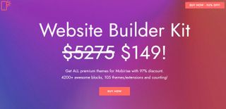 Mobirise's webpage promoting its full unlocked builder kit