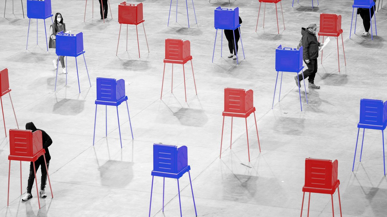 design of people voting in the 2022 midterm elections