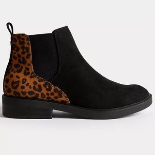 Chelsea Animal Print Flat Ankle Boots