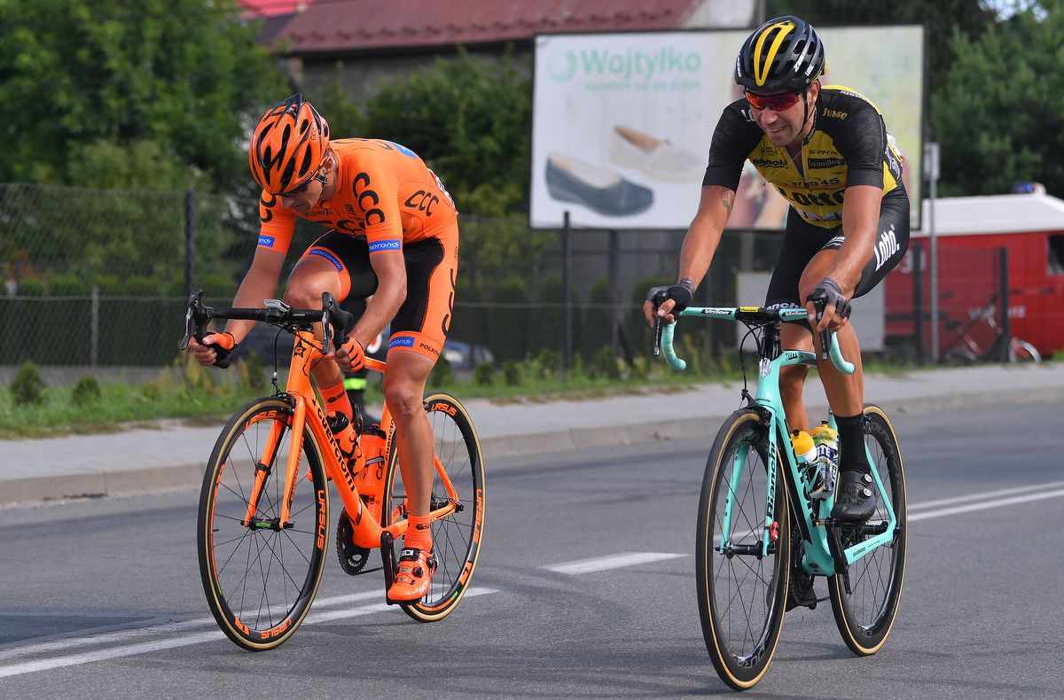 Maciej Paterski (CCC-Sprandi) and Martijn Keizer (LottoNL-Jumbo)