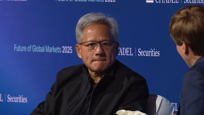 Jensen Huang is interviewed at a Citadel Securities event.