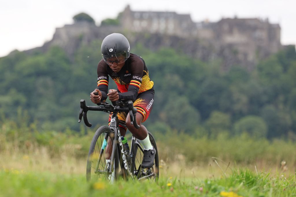 Ugandas Florence Nakagwa takes part in the womens Individual Time Trial in Stirling during the UCI Cycling World Championships in Scotland on August 10 2023 Photo by Adrian DENNIS AFP Photo by ADRIAN DENNISAFP via Getty Images