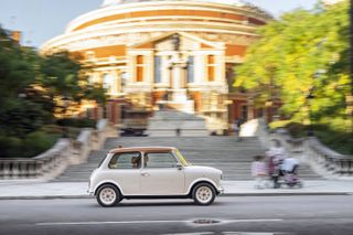 Mini eMastered by David Brown Automotive drives past Royal Albert Hall