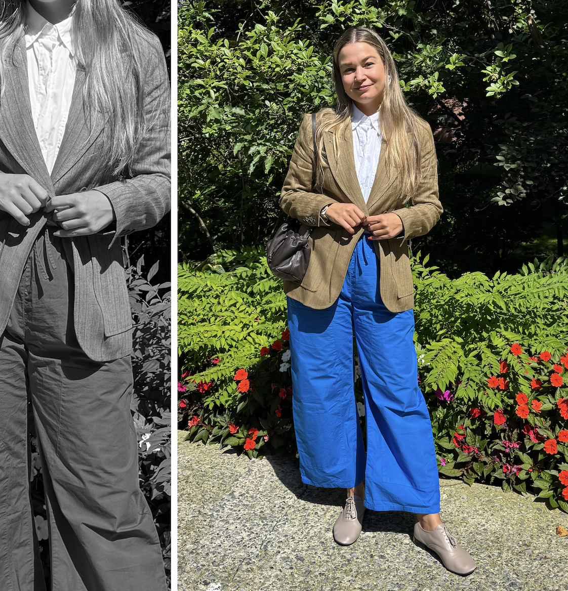 Irina Grechko styled the drawstring pants trend for The A-List Edit