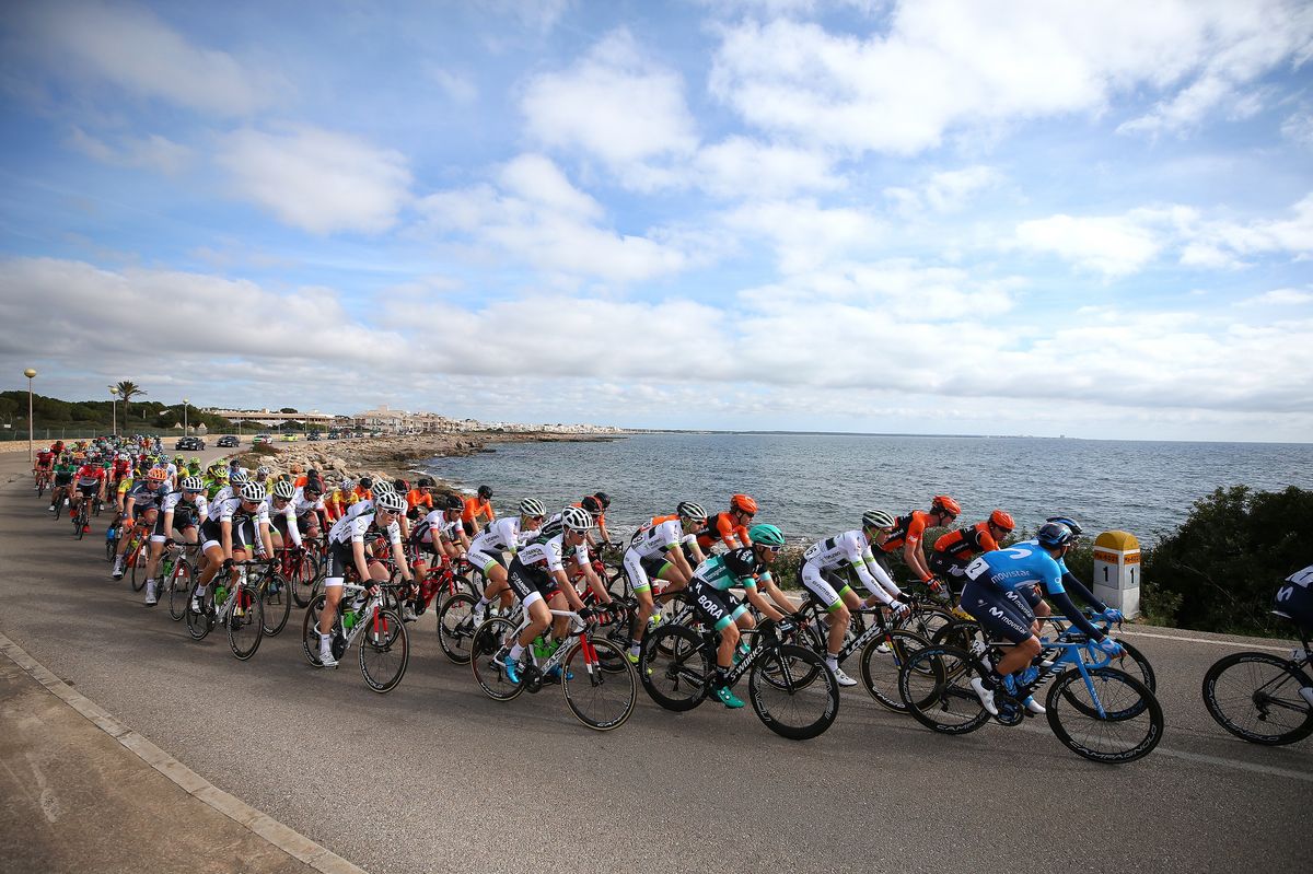 The peloton passes by