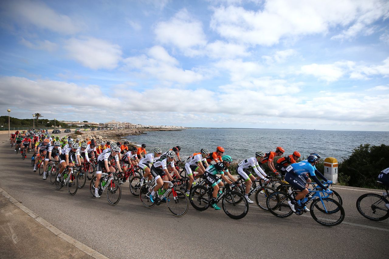 The peloton passes by