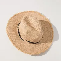 14. Black Trim Straw Sun Hat