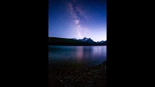 Stanley Lake in Stanley, Idaho, with the Milky Way in the background.