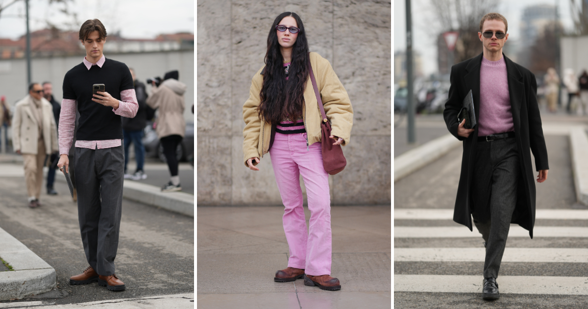 A Pop of Pink Emerged as One of the Ultimate Styling Hacks from Men's Fashion Week