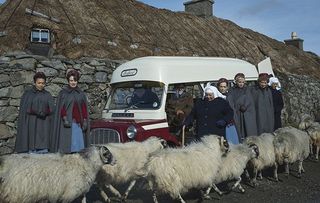 Call the Midwife Christmas 2019 special showing the midwives surrounded by sheep