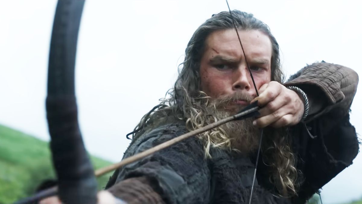 An archer pulls an arrow back in a bow in the Vikings: Valhalla season 2 trailer