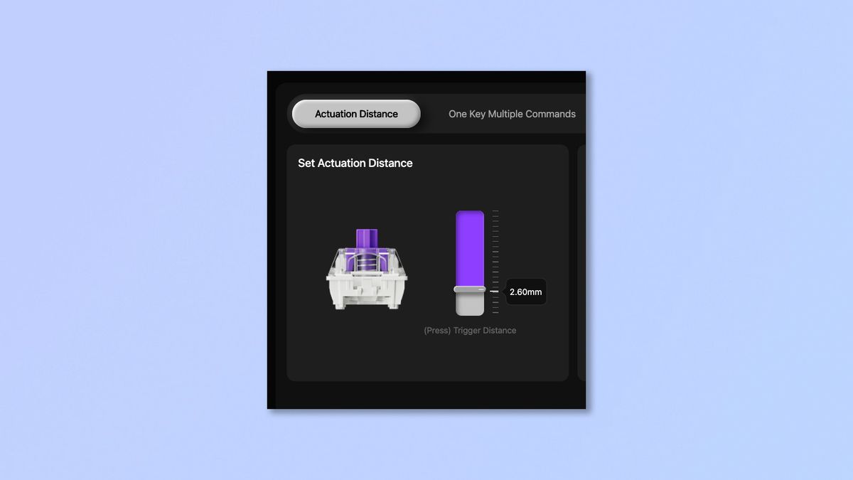 A screenshot showing the Keychron Q16 HE 8K being customized in the Keychron Launcher web app.