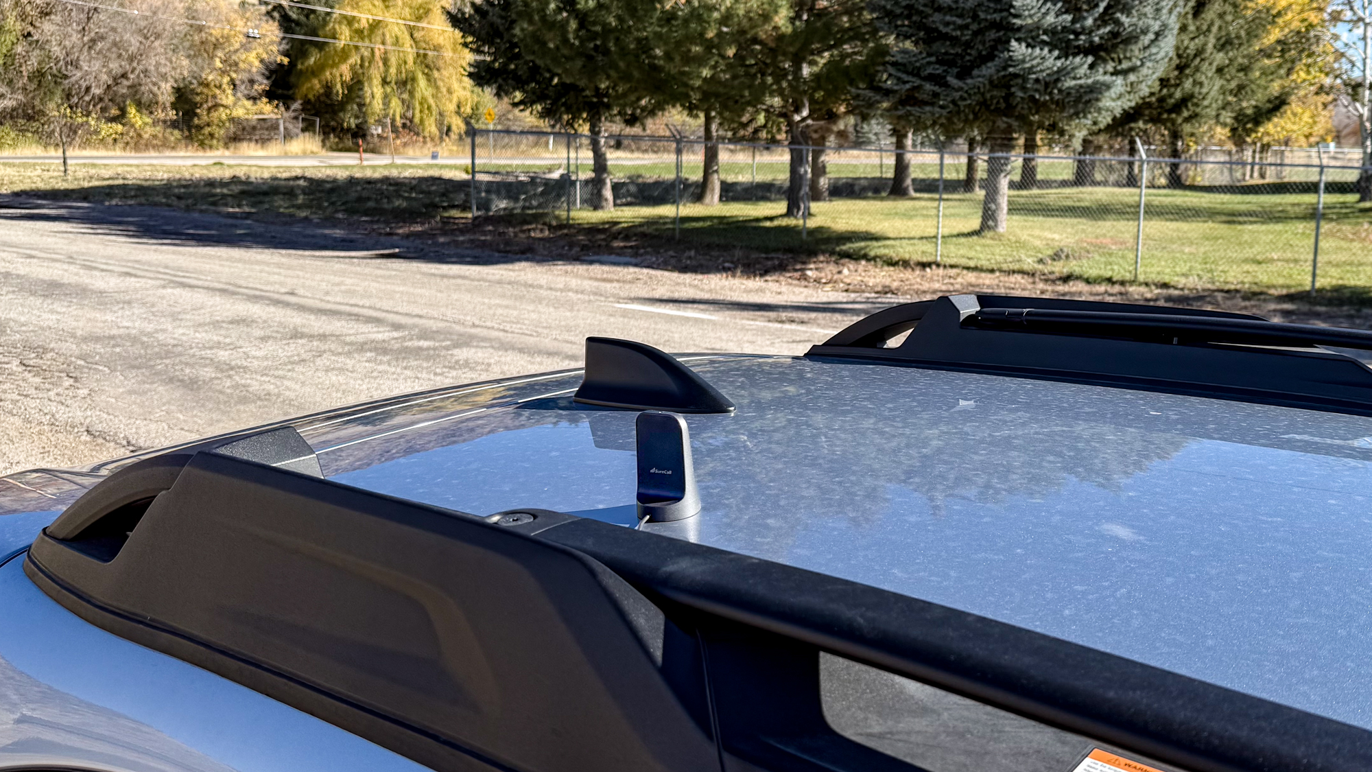 SureCall Fusion2Go XR on roof of car.