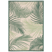 Palm Leaf beige/green indoor/outdoor area rug | $66.73, Home Depot