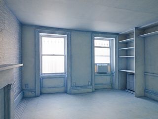Apartment rubbed in blue