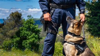 Police officer with his German Shepherd