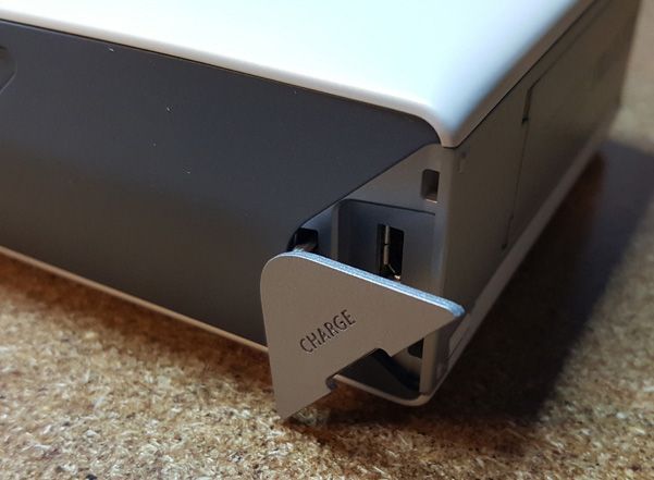 Fujifilm Instax SHARE SP-2 image: Using the micro-USB port, you charge the printer via USB or a standard smartphone charger.