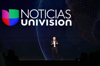 Noticias Univision anchor Jorge Ramos at the 2022 TelevisaUnivision upfront in New York. 