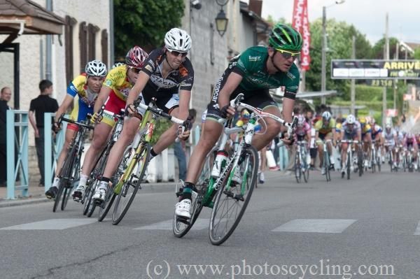 Perrig Quemeneur (Europcar) leads the peloton.