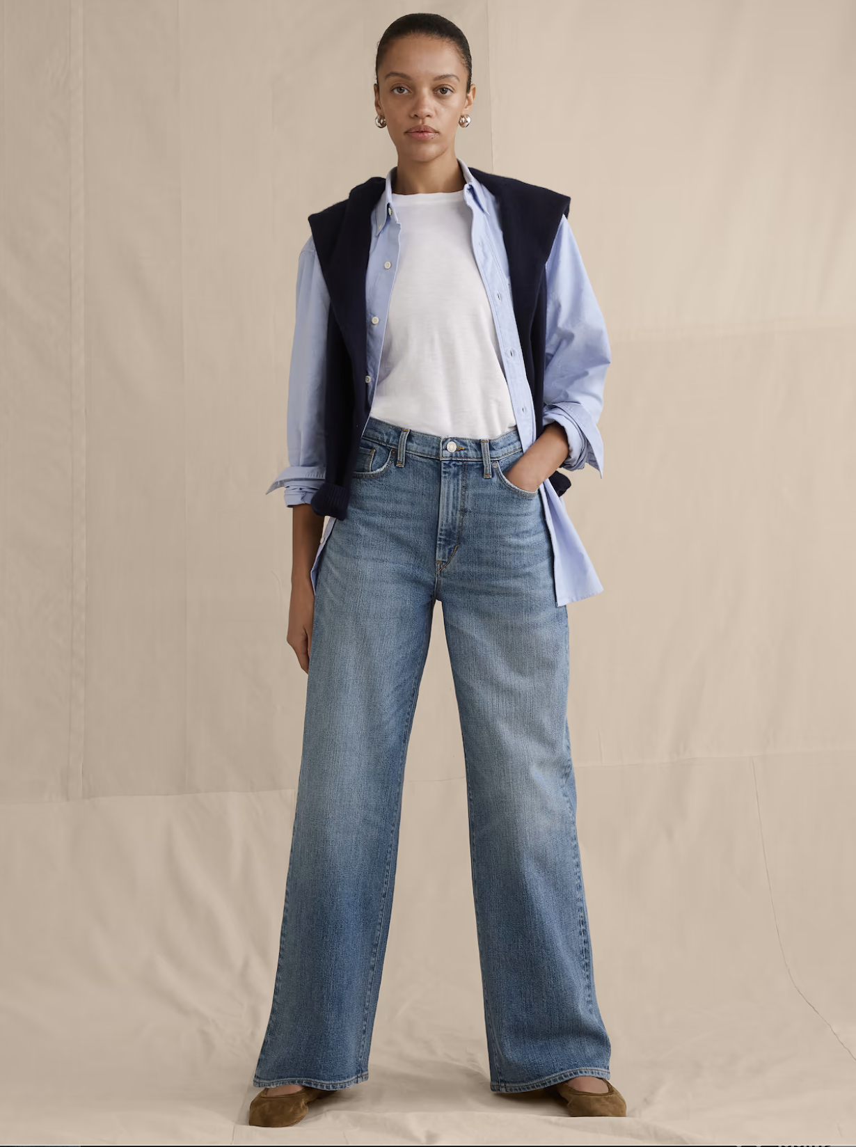 Banana Republic, High-Rise Relaxed Wide-Leg Jean