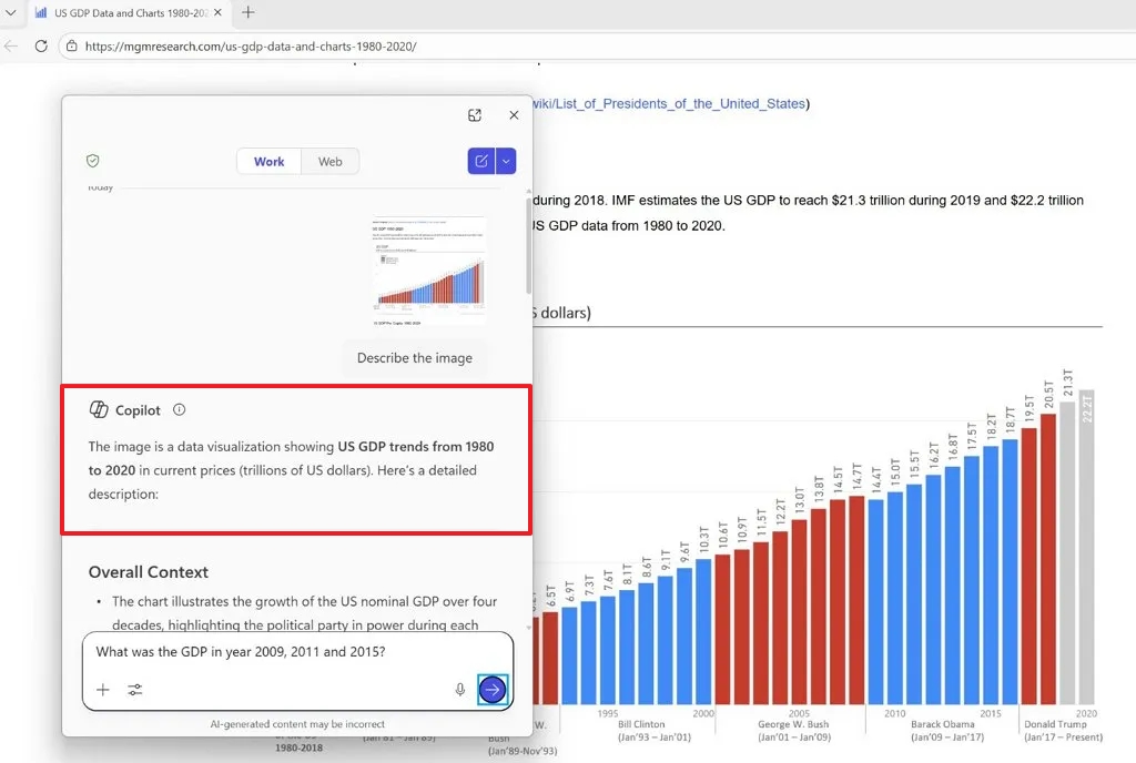 Narrator AI image description