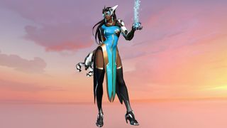 A portrait of the Overwatch 2 character Symmetra