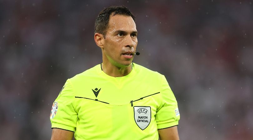 Argentina referee Facundo Tello oversees Turkey vs Georgia at Euro 2024.