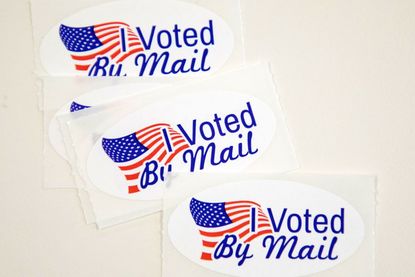 "I Voted By Mail" stickers.