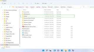 How to find the Windows 11 startup folder location