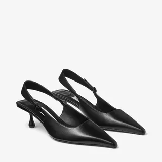 Jimmy Choo, Amel 50 Black Nappa Leather Sling Back Pumps