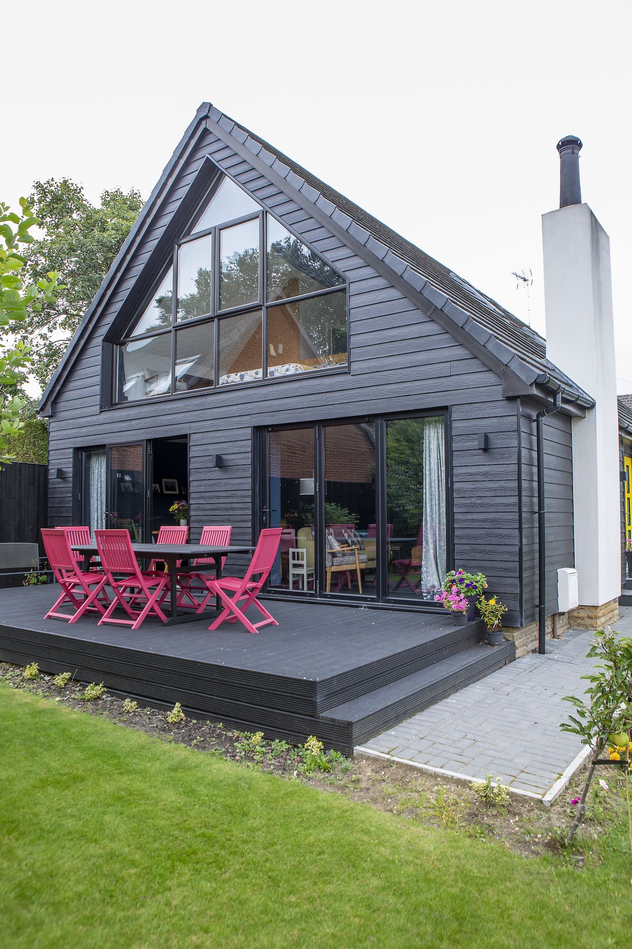 bungalow extension and makeover with black cladding and decking