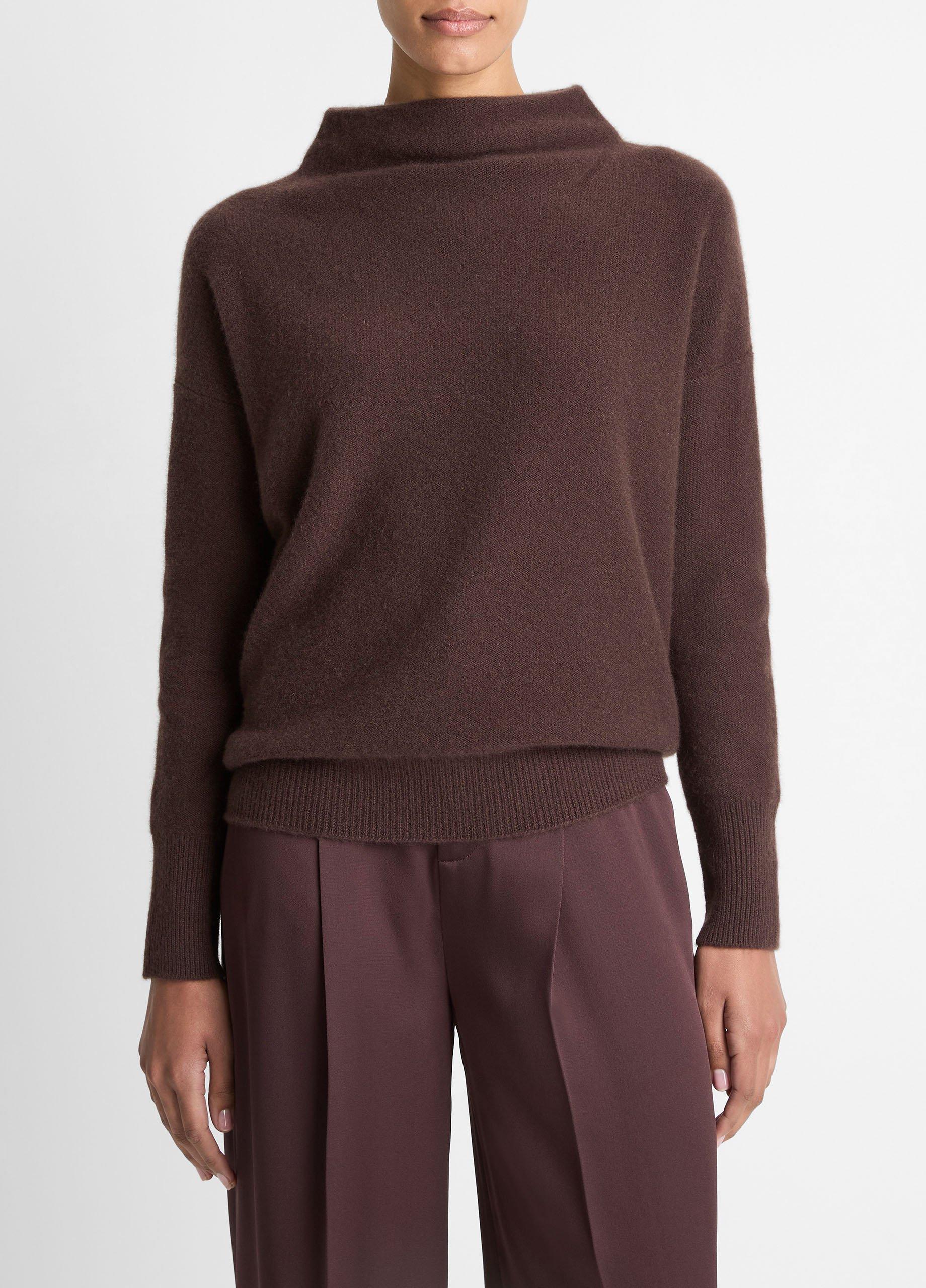 Plush Cashmere Funnel-Neck Sweater