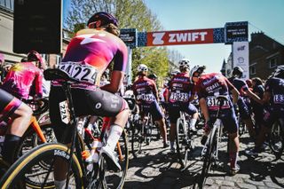 Riders at the 2022 Paris-Roubaix Femmes