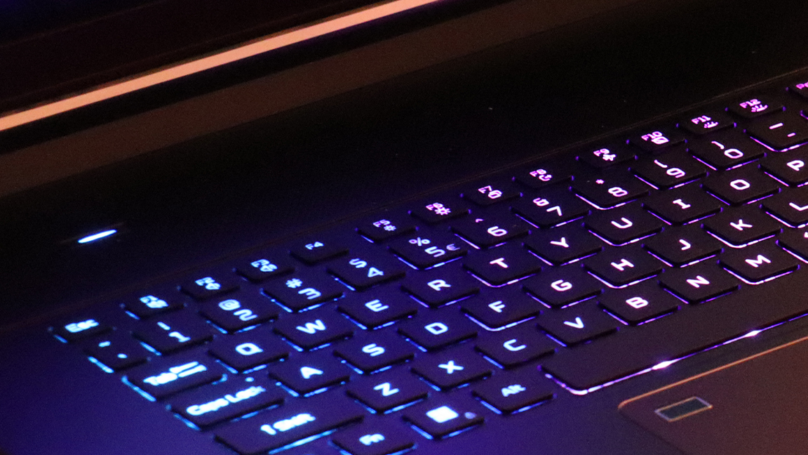 Acer Predator Triton 17 X; a bright keyboard