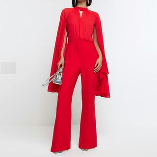 River Island red jumpsuit