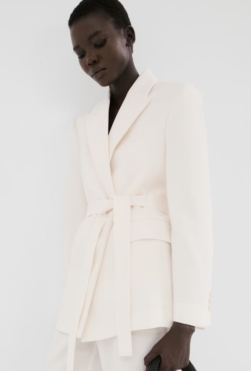 MANGO, Suit Jacket With Belt