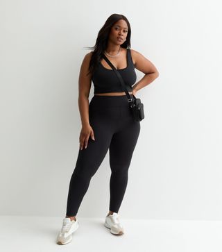 New Look Curves Black Contour Leggings