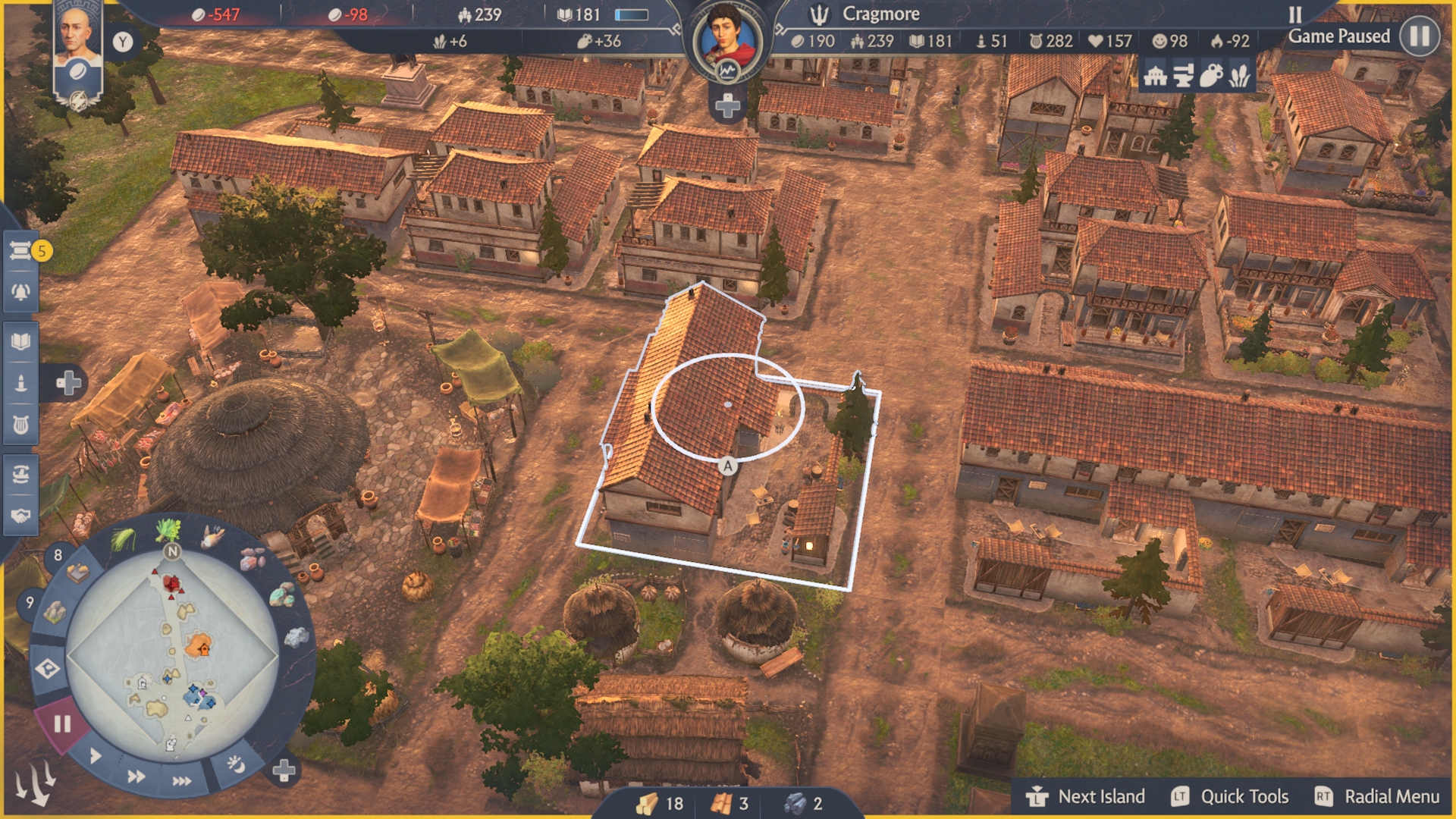 A look at the city in Anno 117 Pax Romana