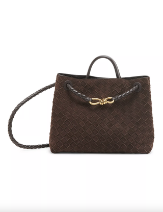 Bottega Veneta, Tas Tote Suede Medium Andiamo