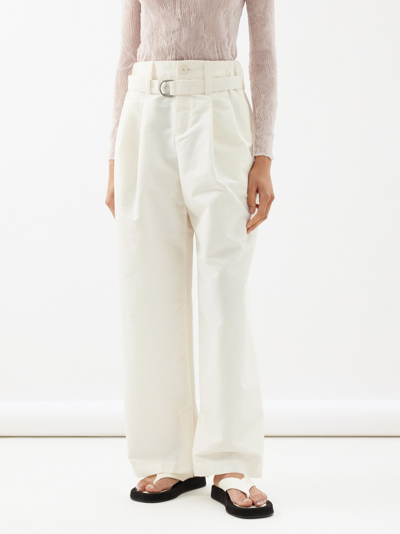 Enfold Pleated Cotton-Blend Twill Trousers