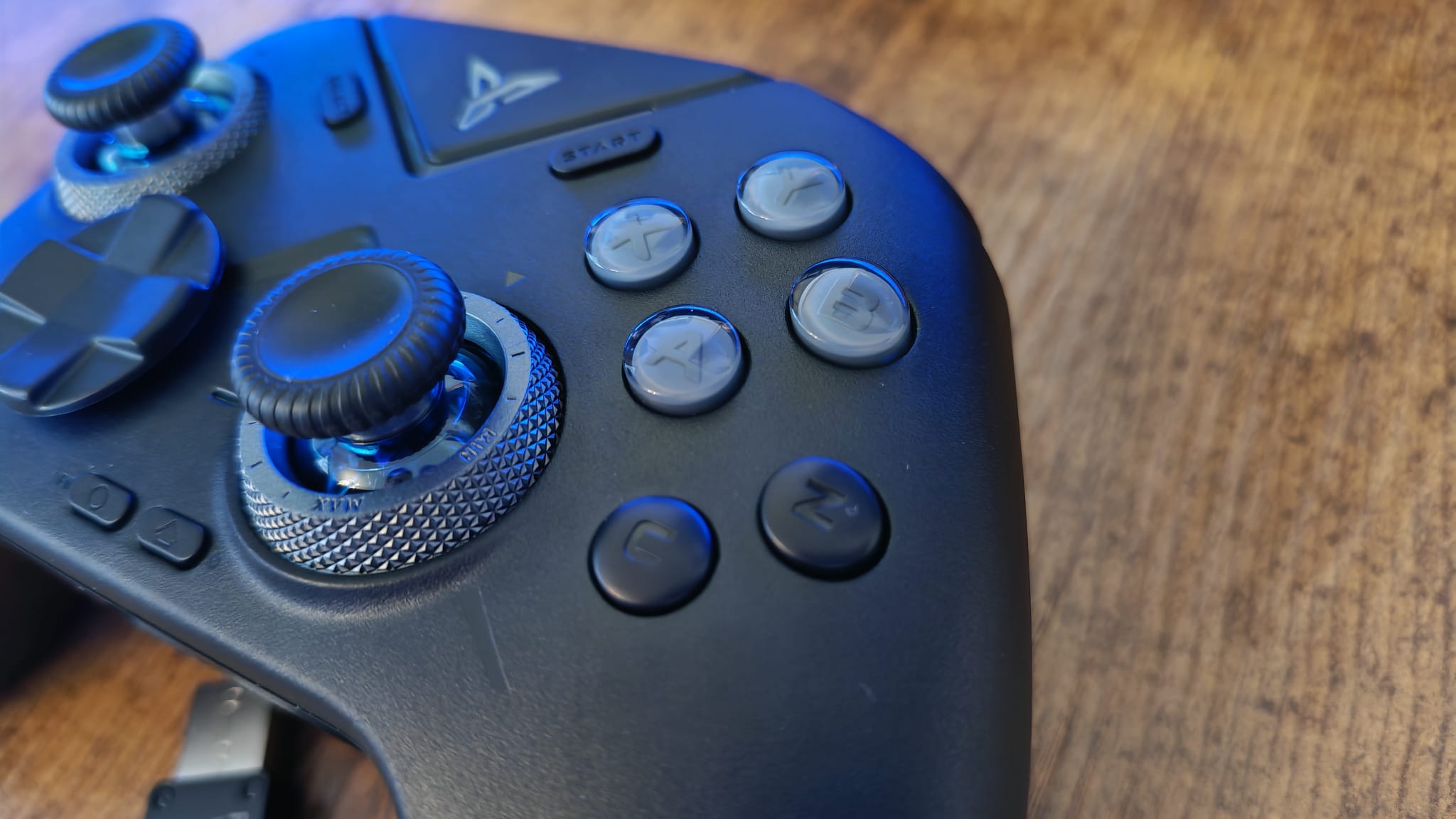A close up of the Flydigi Vader 4 Pro's face buttons