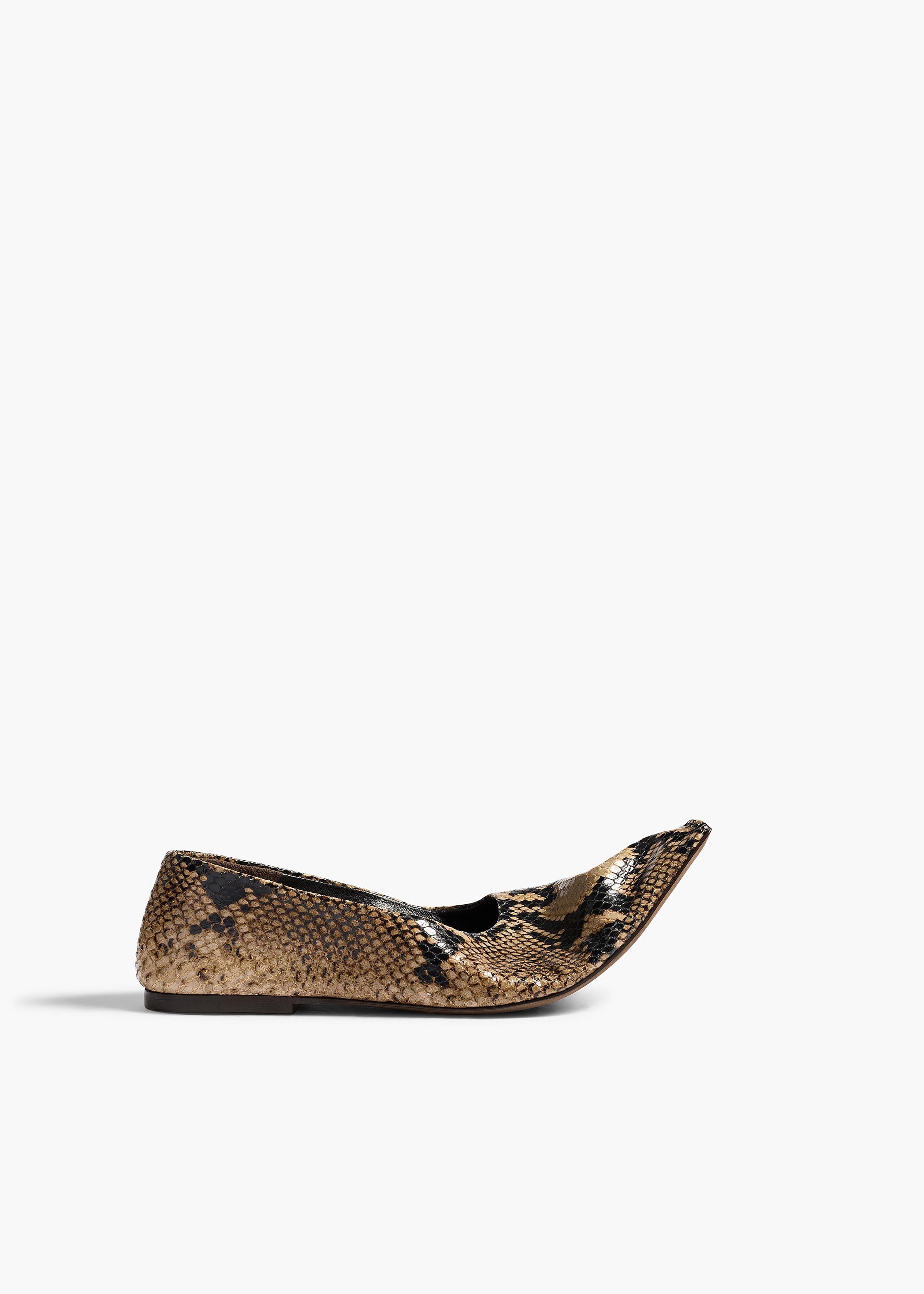 Marlene Ballerina in Python-Embossed Taupe