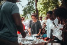 Image of people at a barbecue