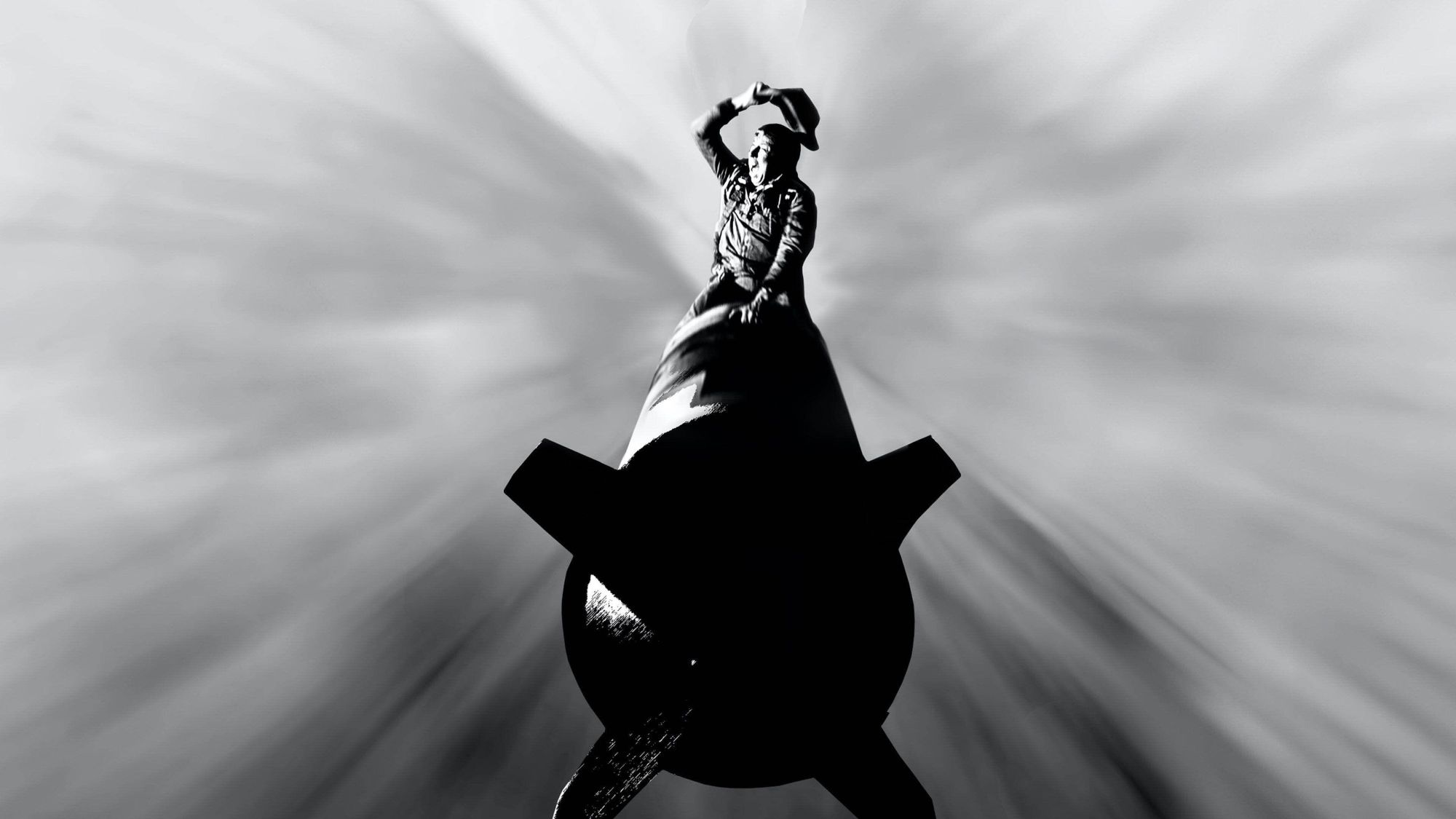 Slim Pickens riding a nuclear bomb in Dr. Strangelove