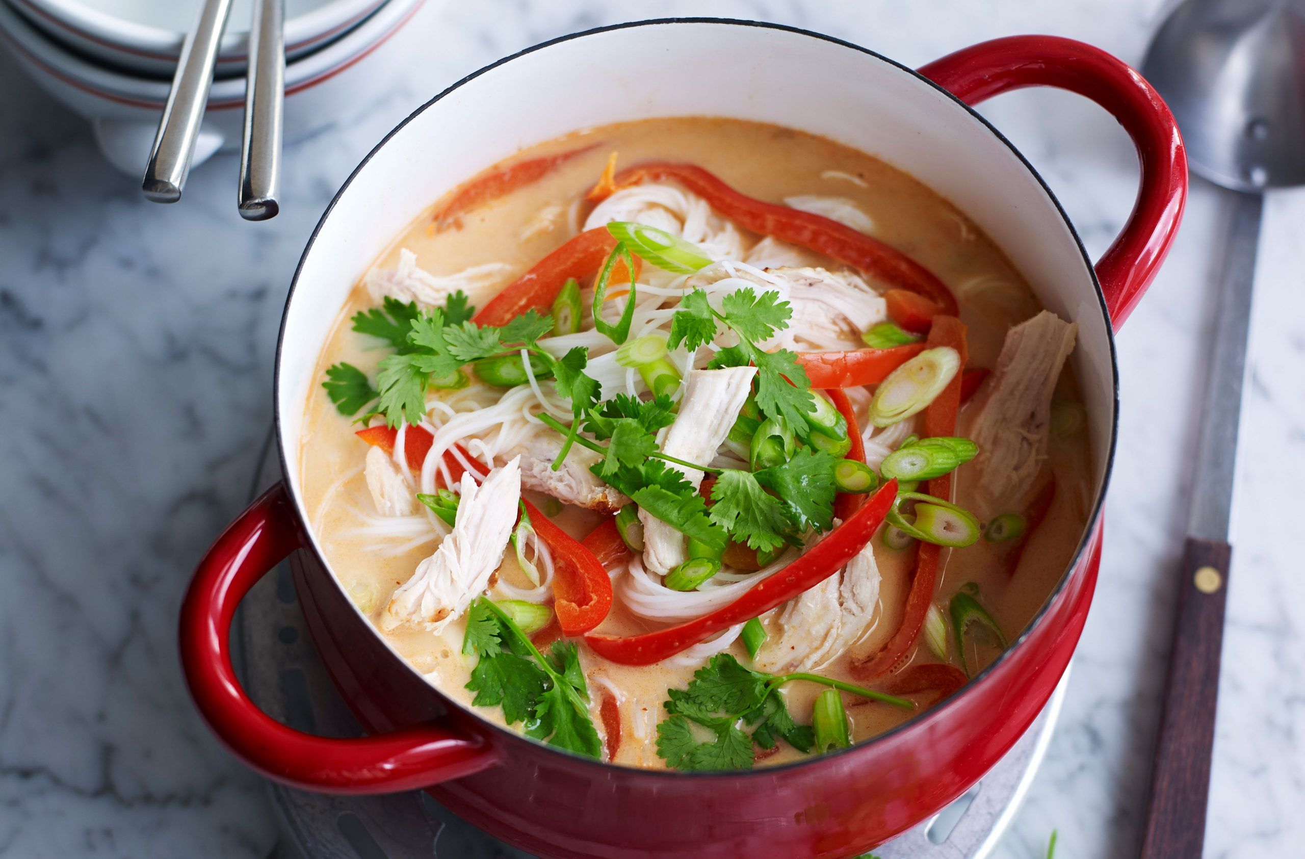 Thai soup with turkey and noodles recipe