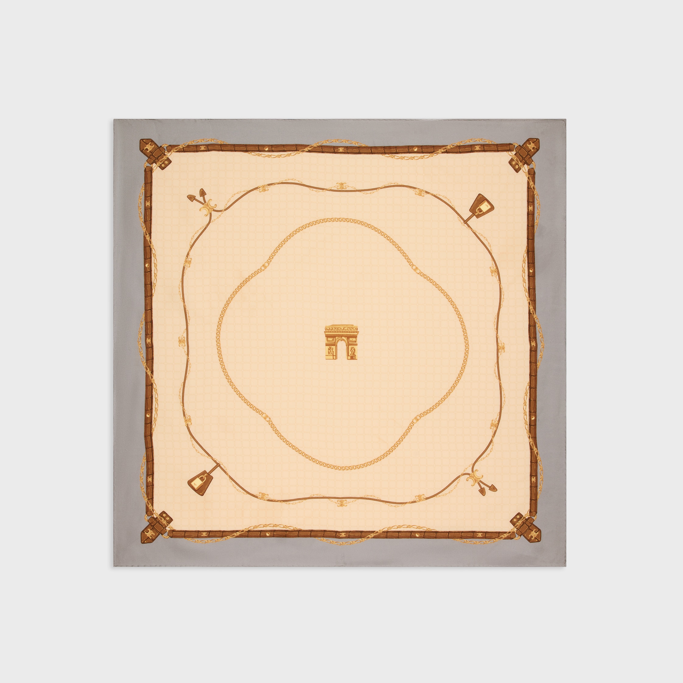 Square in Crocodile Silk Twill
