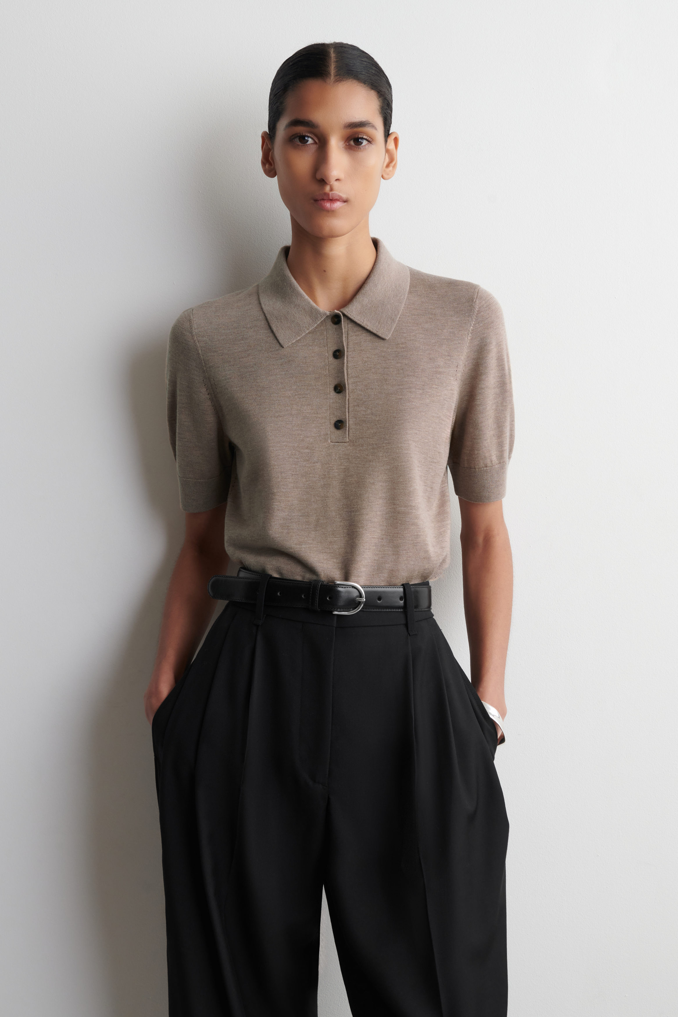 Shrunken Wool-Blend Polo Shirt
